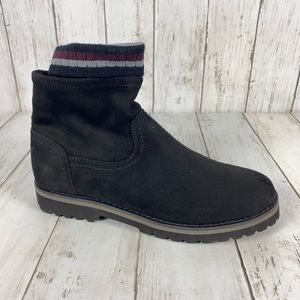 Tommy Hilfiger Pasilla Ankle Boots Women’s Sz 6.5 Black Faux Suede Shoes